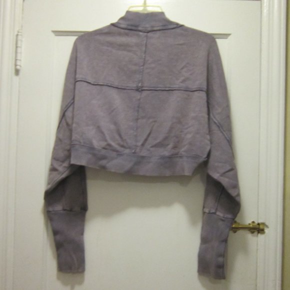 size small or medium Pilcro Cropped Cotton Shrug grayish-lavender - Picture 4 of 8